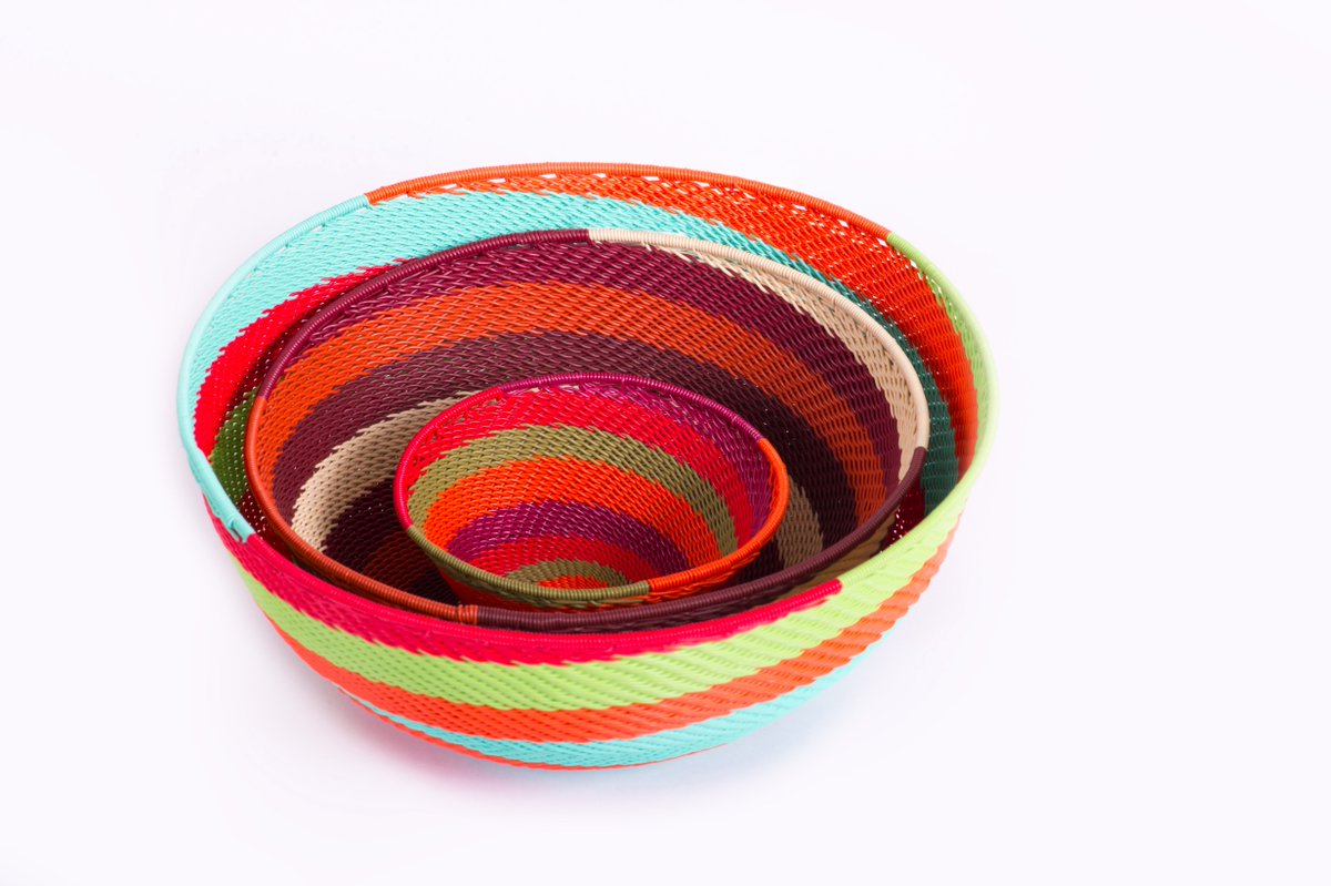 ERPMercantile's tweet photo. #erp Mercantile offers these colorful African baskets that are hand woven using plastic-coated wire. https://t.co/aBypm6Kx4k