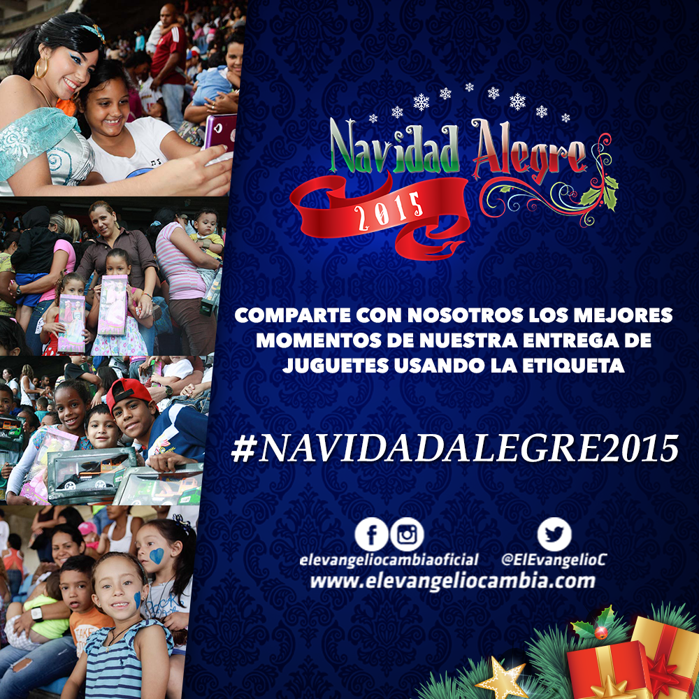 ElEvangelioC's tweet photo. Desde ahora comparte con nosotros los mejores momentos de nuestra entrega de juguetes usando #NavidadAlegre2015 https://t.co/P3U9CFE7RF