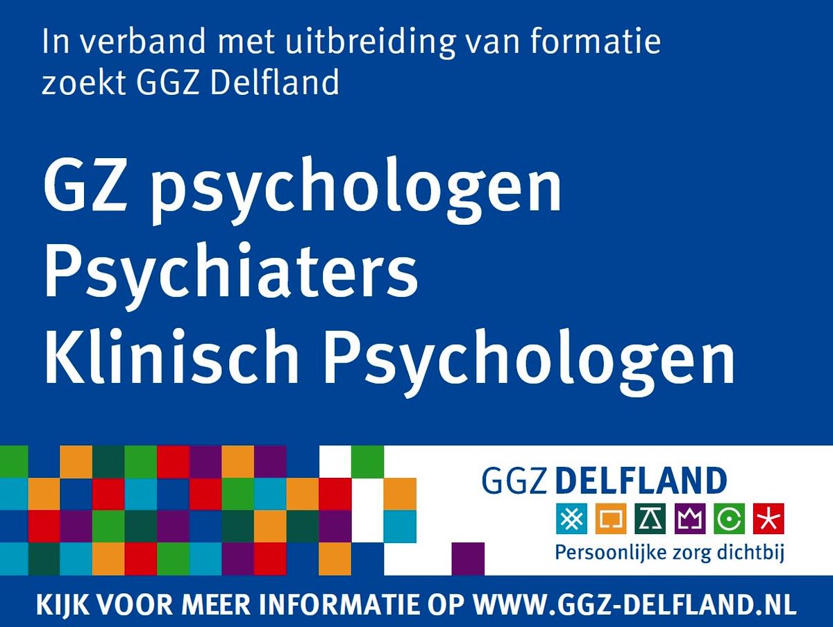 ggzdelfland's tweet photo. In verband met uitbreiding formatie zijn wij op zoek naar nieuwe collega's https://t.co/cXjXZ7MT7B