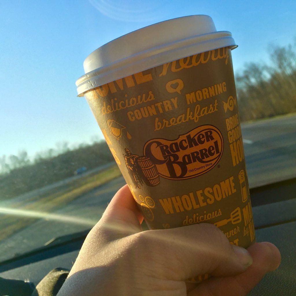 JosephShack's tweet photo. Thanks for the coffee @CrackerBarrel #FuelForTheRoad #Coffee #OnTheRoad https://t.co/cBZBwpFtdu