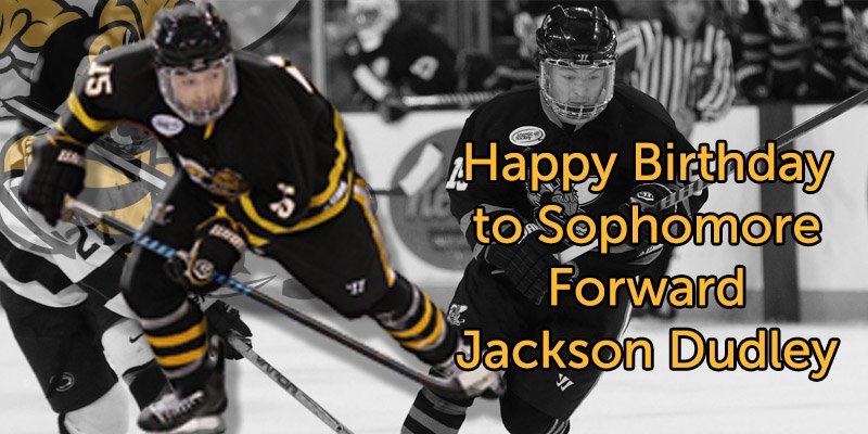 AIC_Hockey's tweet photo. Happy Birthday to Sophomore right wing Jackson Dudley #JacketNation #AHC #JacketBirthdays https://t.co/e3pjEMGXO9