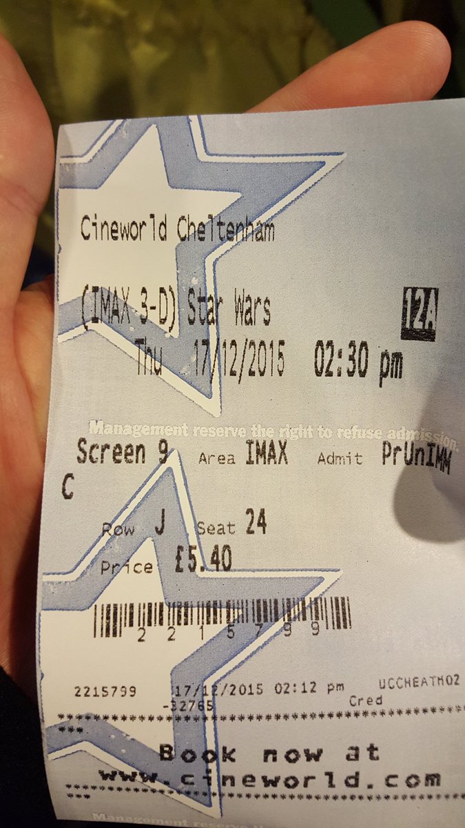adyhockin's tweet photo. More than a little bit excited #StarWarsTheForceAwakens https://t.co/VZT51ARcNP