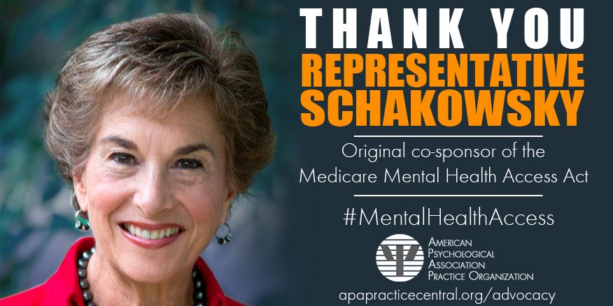 Thank you @JanSchakowsky for continued leadership on #HR4277 #MentalHealthAccess  #Medicare patients