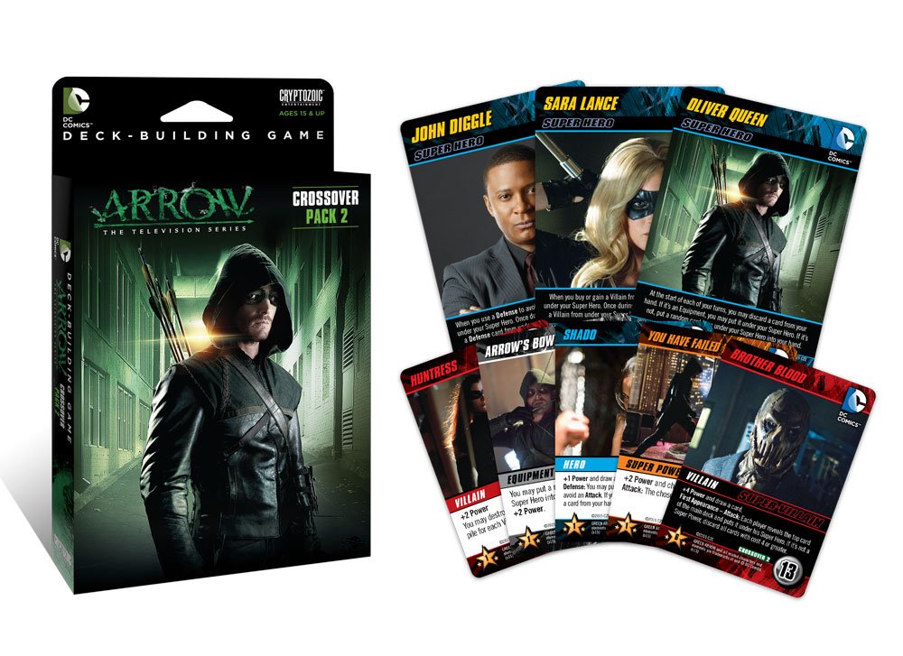 Cryptozoic's tweet photo. #Arrow and #DCDBG fans! RT for a chance to win Arrow Crossover Pack for DC DBG for 4th day of Xmas! winner >24 hrs https://t.co/h57Nr7317s