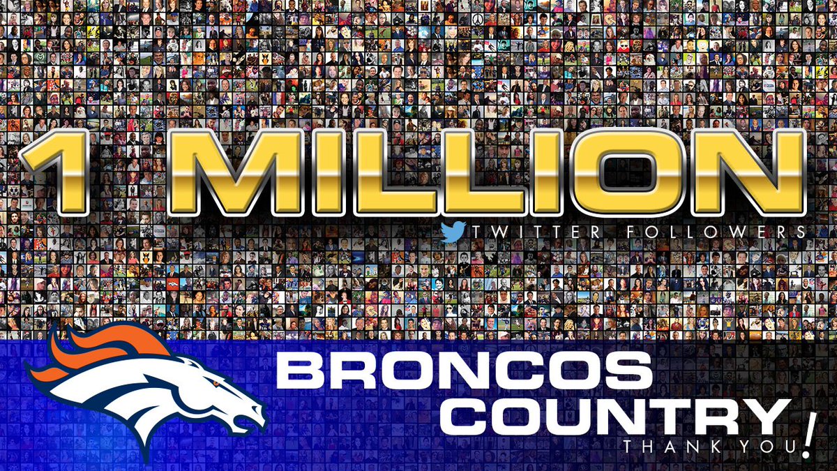 Broncos's tweet photo. You're part of something big!

Retweet this and we'll follow you back!

#BroncosOneMillion https://t.co/pOaOopoSOc