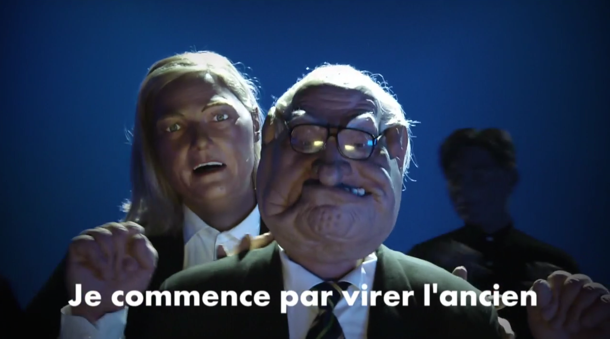 linfoduvrai's tweet photo. Quand @LesGuignols parodient Christine &amp; the Queens, ça donne "Marine &amp; the Queens". >>> https://t.co/I557ZBNHJ6 https://t.co/56elsL0KHv