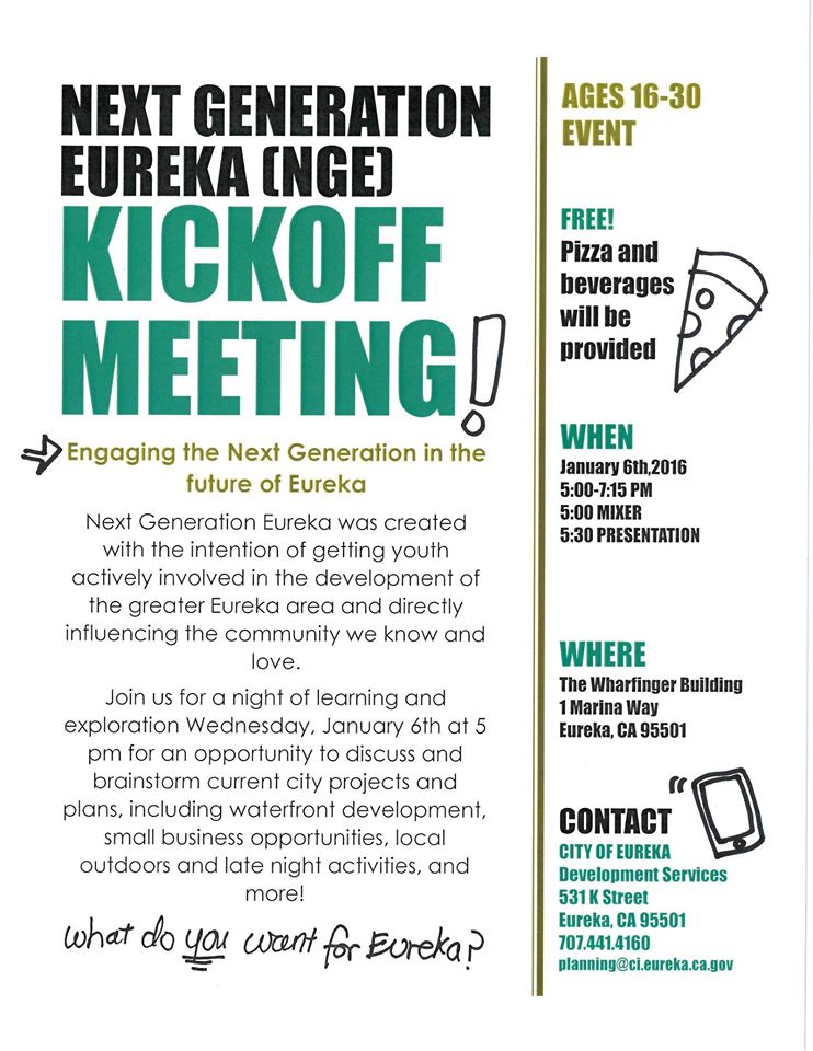 HumCAO's tweet image. Are you a Eureka resident, 16-30? The City wants to hear from you: facebook.com/events/1029210…