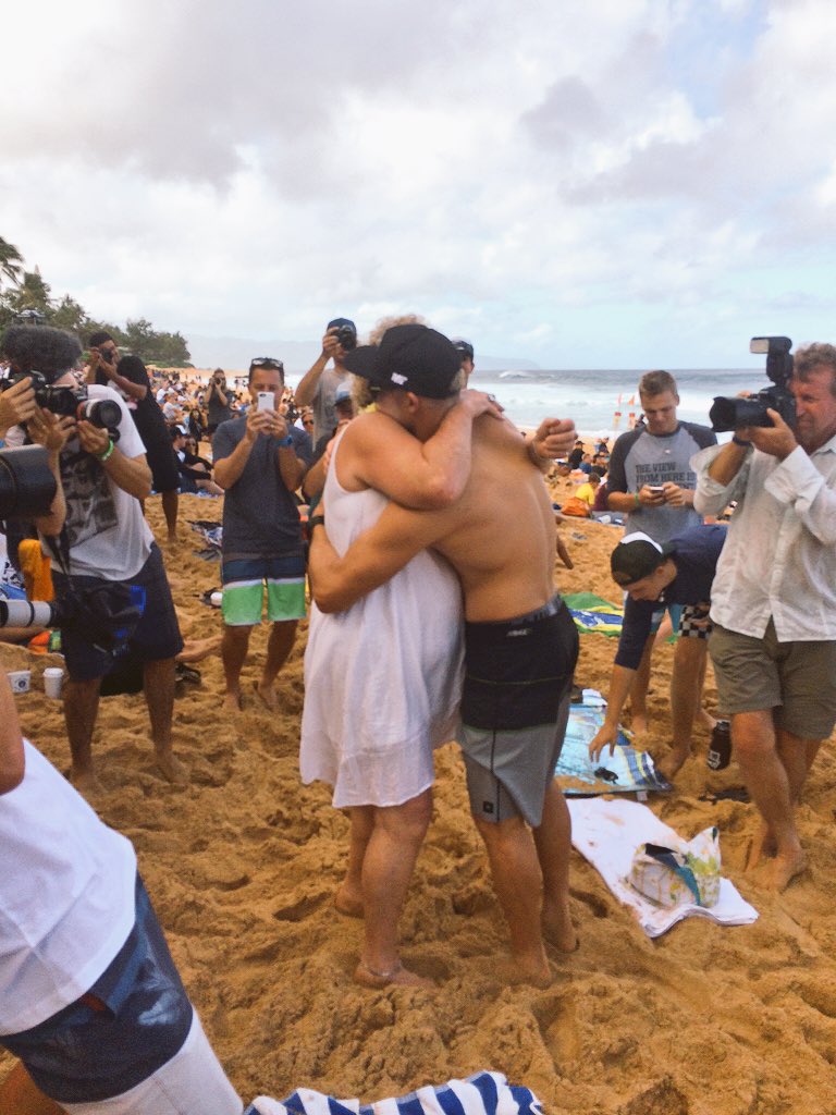 Nothing like a hug from your mom after a dramatic victory. #GoMick
