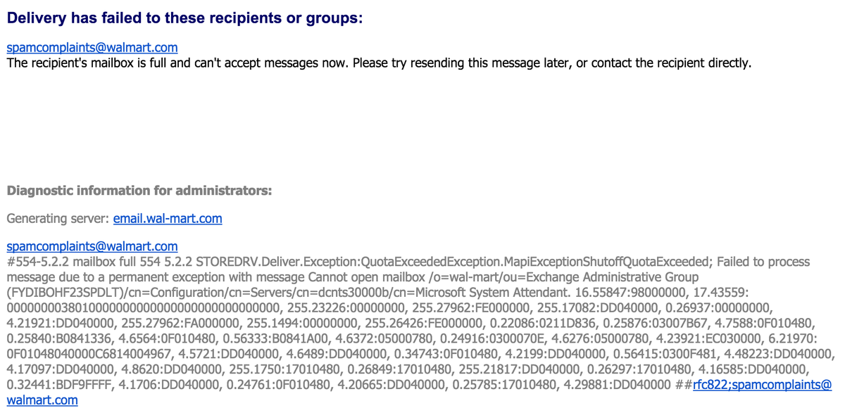 My latest attempt to unsubscribe from <a href="/Walmart/">Walmart</a> emails. I guess I'm not the only one having problems ¯\_(ツ)_/¯