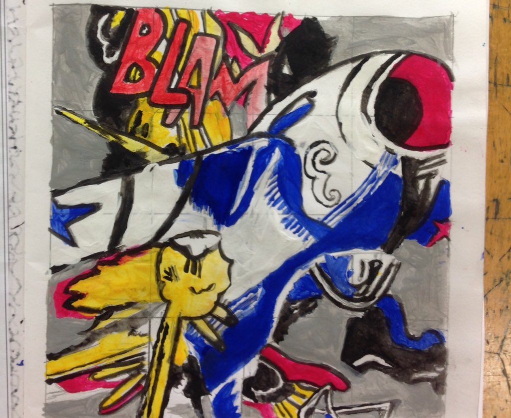 ArtRyedale's tweet photo. Year 7 Pop Art studies #lichtenstein https://t.co/86XZFqnkNE