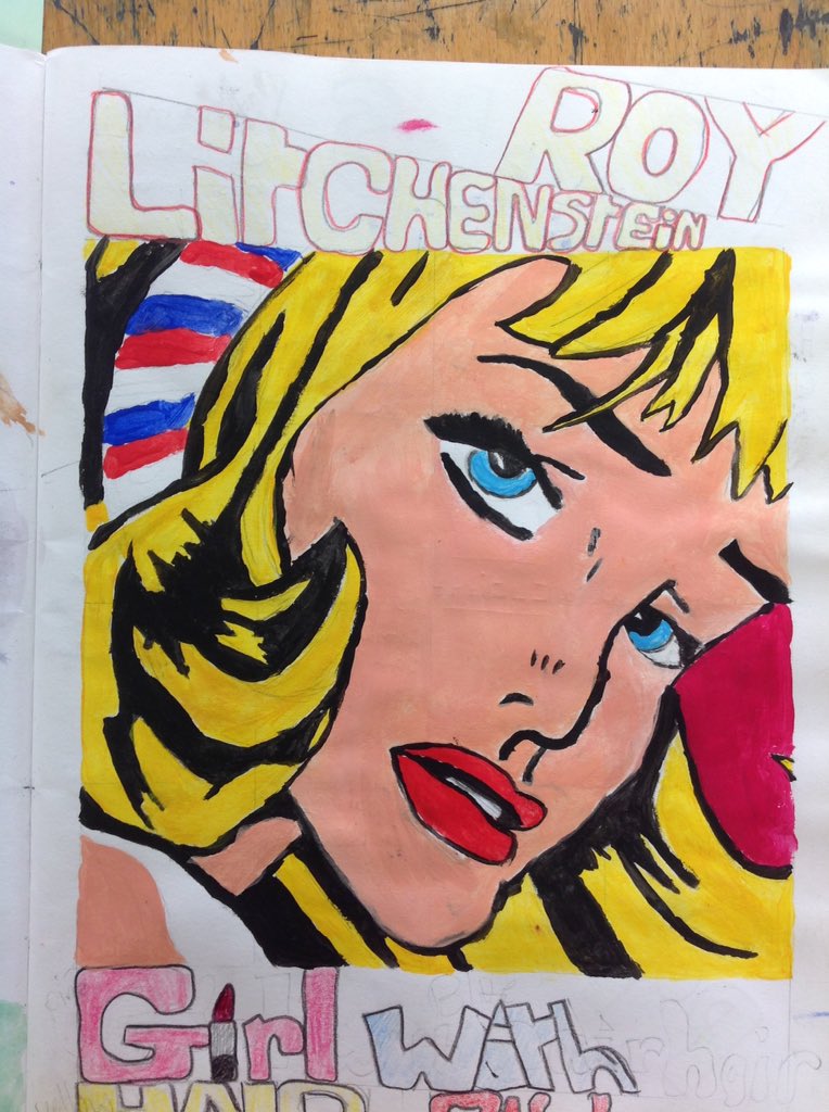 ArtRyedale's tweet photo. Year 7 Pop Art studies #lichtenstein https://t.co/86XZFqnkNE
