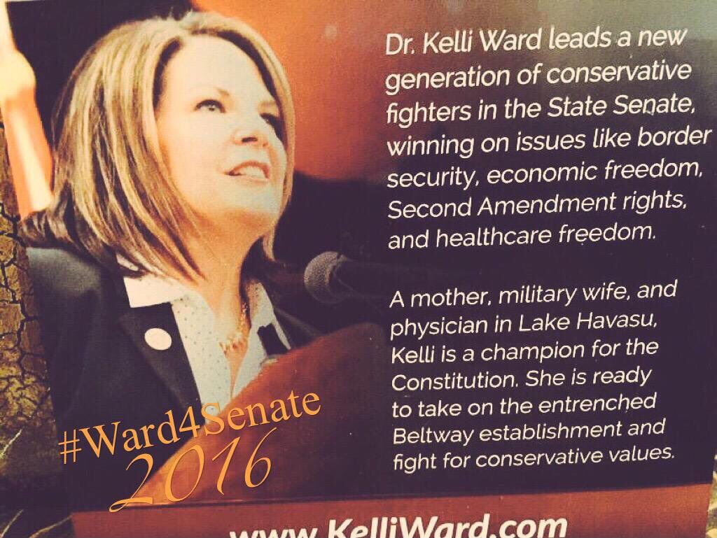 lorihack_az's tweet photo. .@Newsmax_Media -Dr. #Ward4US is it for #AZSEN - #BFF = BOLD • FRESH • FEARLESS leader to #retireMcCain #tcot #PJNET https://t.co/gQNF0A0eY4