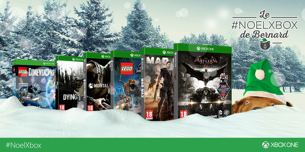 XboxFR's tweet image. Oh oh oh voici un autre joli pack de jeux ! RT puis réponds avec #NoelXbox et #Bernard pour tenter de la gagner ! 🐻