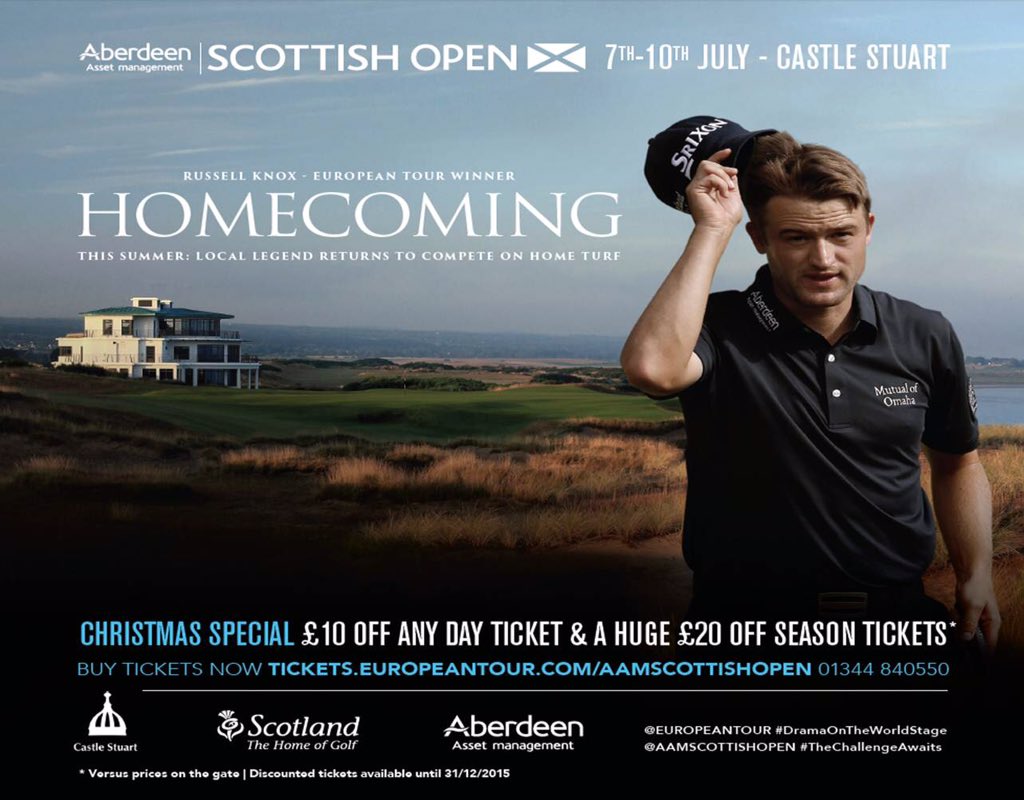 Discounted tickets to the <a href="/AberdeenAssetUK/">Aberdeen Asset UK</a> #AAMScottishOpen available now until Dec 31 tickets.europeantour.com/event/castle-s…