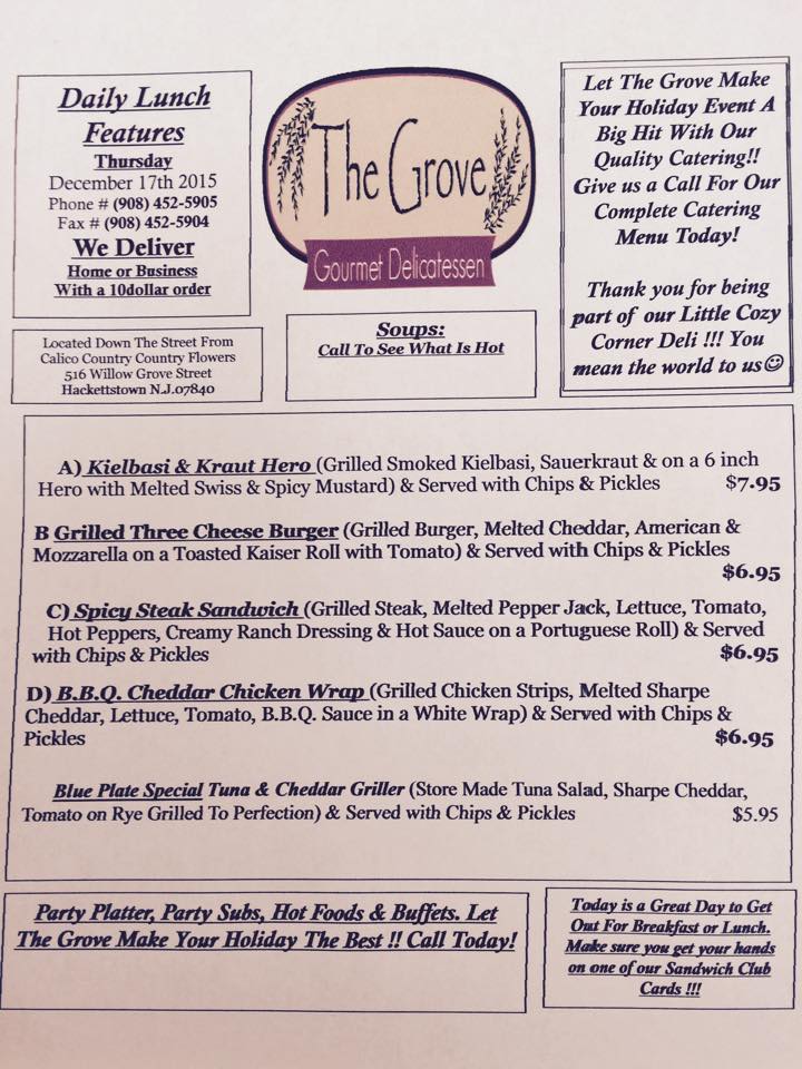 MorrisCounty411's tweet photo. Today's Specials at The Grove! Enjoy! https://t.co/q3NA1FeFYs https://t.co/MWmV3rm3q1