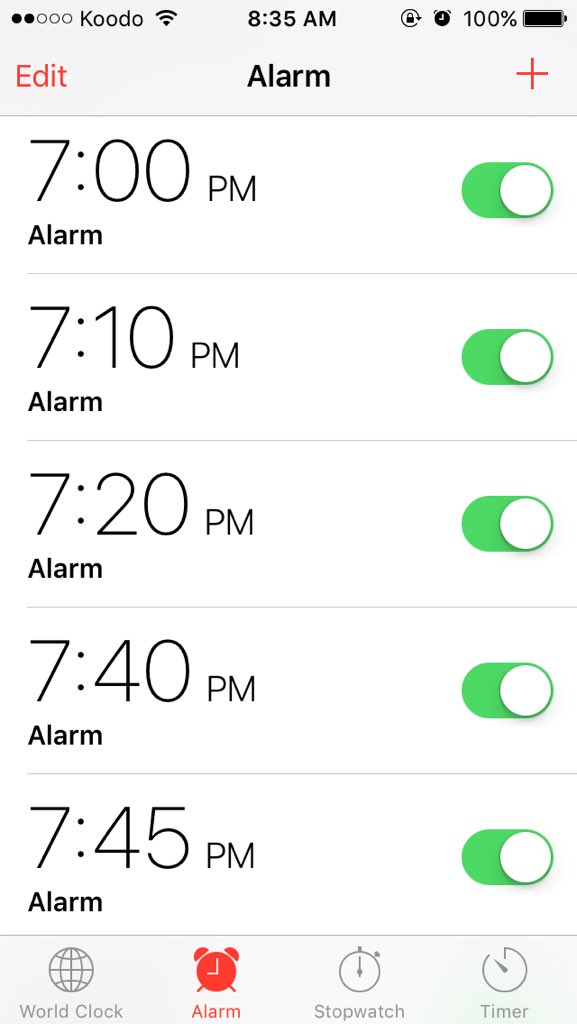 onceaginger's tweet photo. When you set your alarms for PM instead of AM.... https://t.co/EZZRTt8gqr