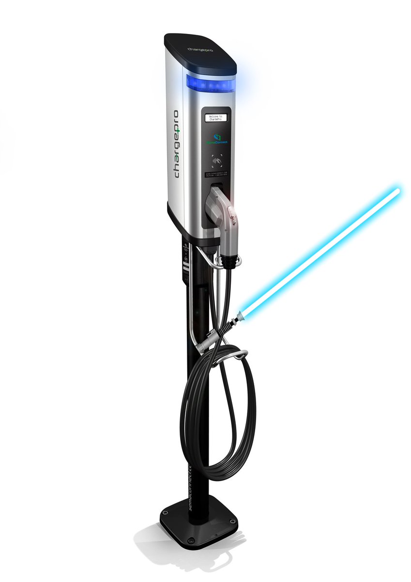 SemaConnect's tweet photo. May the #Force be with you...r #EV! The force of our #ChargePro can charge any #EV in any #galaxy far, far away. https://t.co/rTwbKt5Ri9
