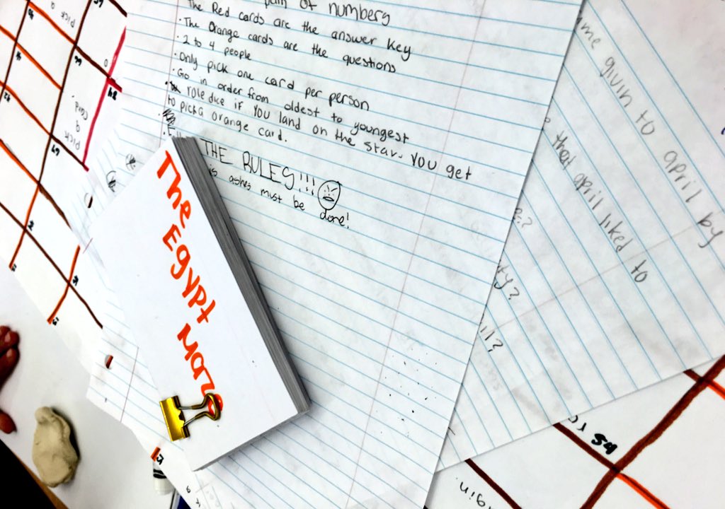 CamSix415's tweet photo. Finalizing our board games for #TheEgyptGame. #camlearns https://t.co/04e61hqV76
