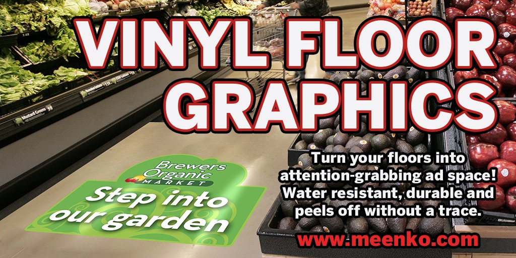 MeenkoDesign's tweet photo. Flexible, durable, attractive and effective! #vinyl #floorgraphics #advertising #design #print #printmedia #meenko https://t.co/d4XL9IW3yg