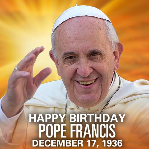 Happy 79th Birthday Pope Francis. God bless you. 