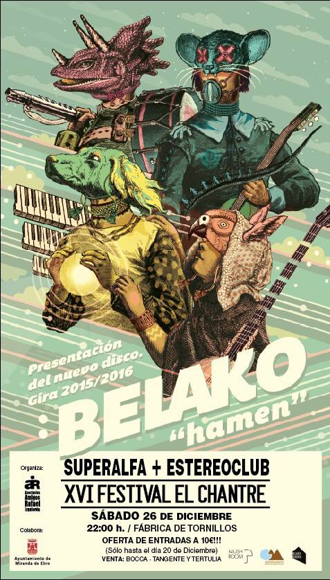 Este domingo se terminan las entradas a 10€ para <a href="/belakoband/">BELAKO</a> <a href="/superalfamusic/">SuperAlfa!</a> <a href="/EstereoClub/">EstereoClub</a> #estechantreestamuyvivo