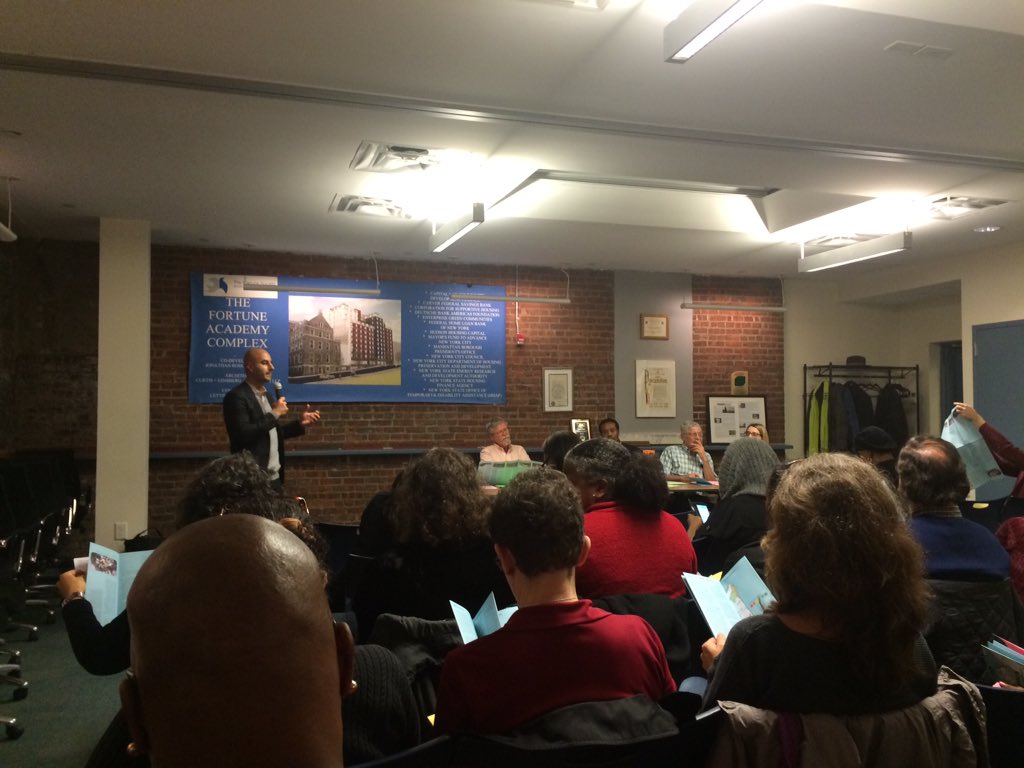 At CB9's Full Board meeting &amp; listening 2 <a href="/weact4ej/">WE ACT for Environmental Justice</a> present their Northern Manhattan Climate Action Plan <a href="/transalt/">Transportation Alternatives</a>