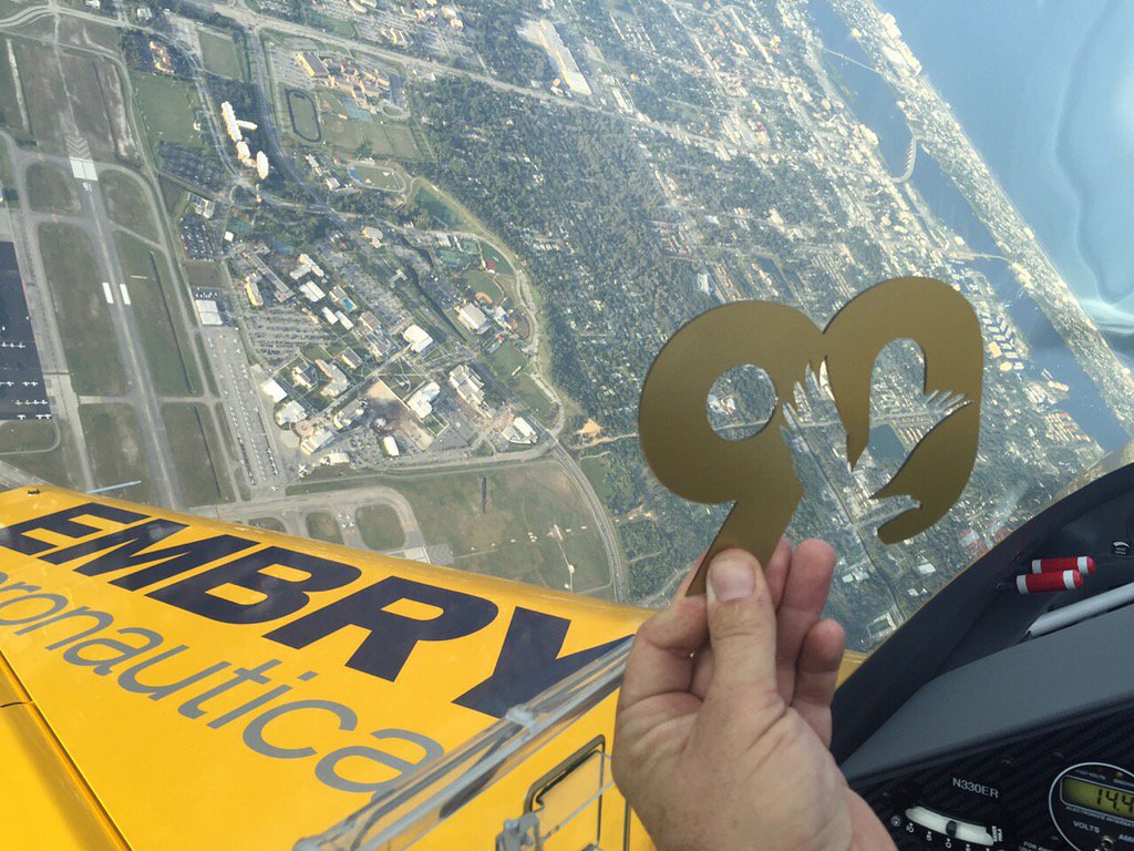 EmbryRiddle's tweet photo. Embry-Riddle's aerobatic pilot Matt Chapman is getting in on the #ERAU90 celebrations. #GoERAU #MattChapmam https://t.co/Zal7Lp2tuO