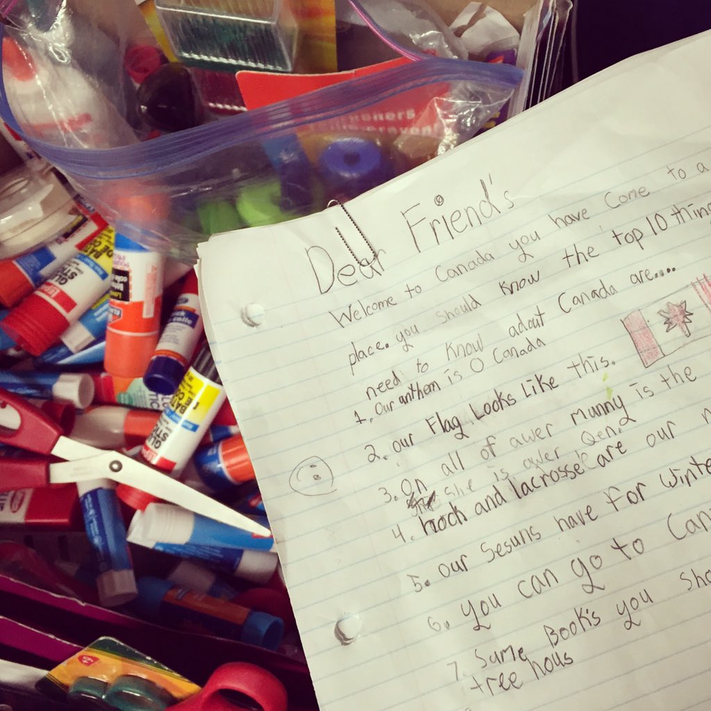 Ponsonby students wrote letters to the Syrian children who will be receiving backpacks