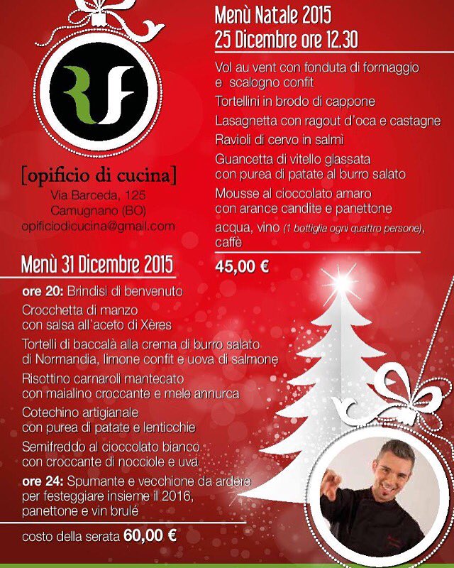 CheFacchini's tweet photo. Mi sto preparando per il Natale ;) ecco il mio Menu... #chefacchini #riccardofacchini #opificiodicucina #natale https://t.co/U4YpY9Cy4a