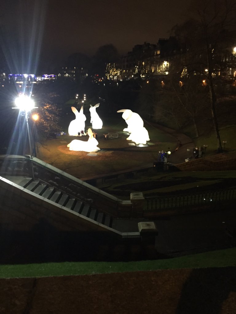 ipodtacular's tweet photo. Unsure why there is giant rabbit statutes in Union terrace gardens 😑😑😑 https://t.co/9JvEB0XeCm