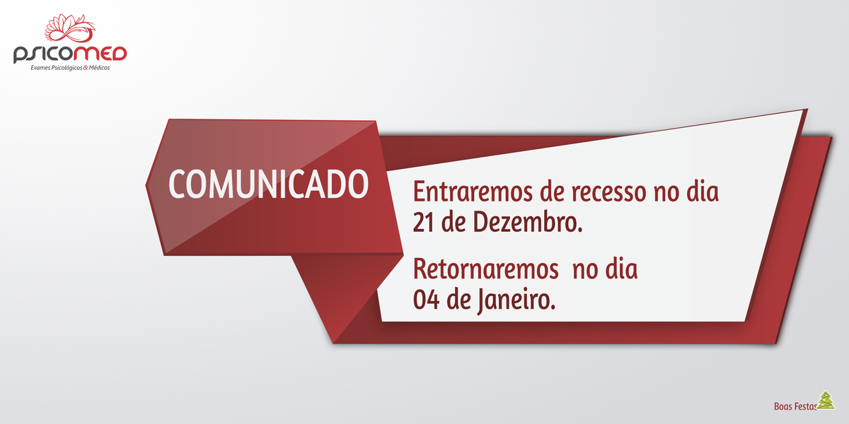 psicomedTO's tweet photo. Entraremos em recesso no dia 21 de dezembro e retornaremos no dia 04 de janeiro.
@PsicotestesLivraria https://t.co/Ug2aC3pkFS