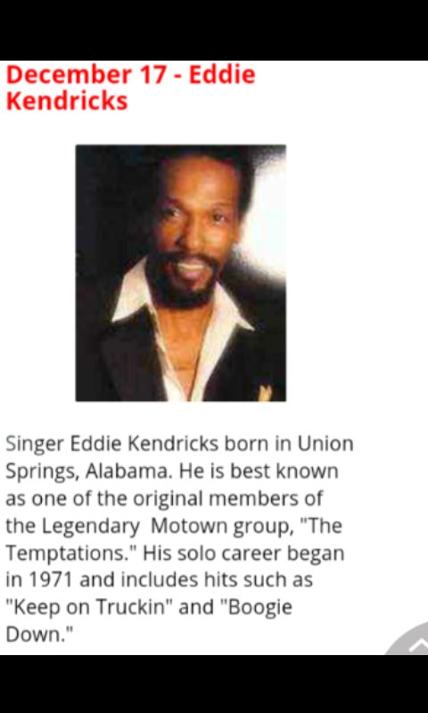 Happy birthday to Eddie Kendricks from Norris Brown & the LTM family 