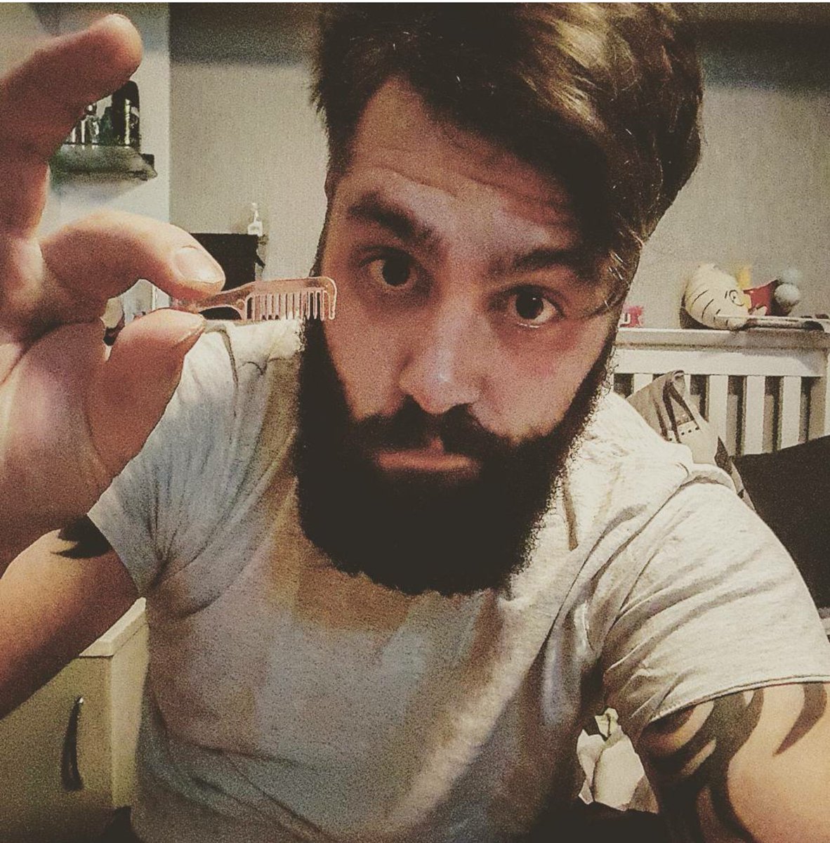 World's smallest comb. Useless for hair, great for 'tashes #beards