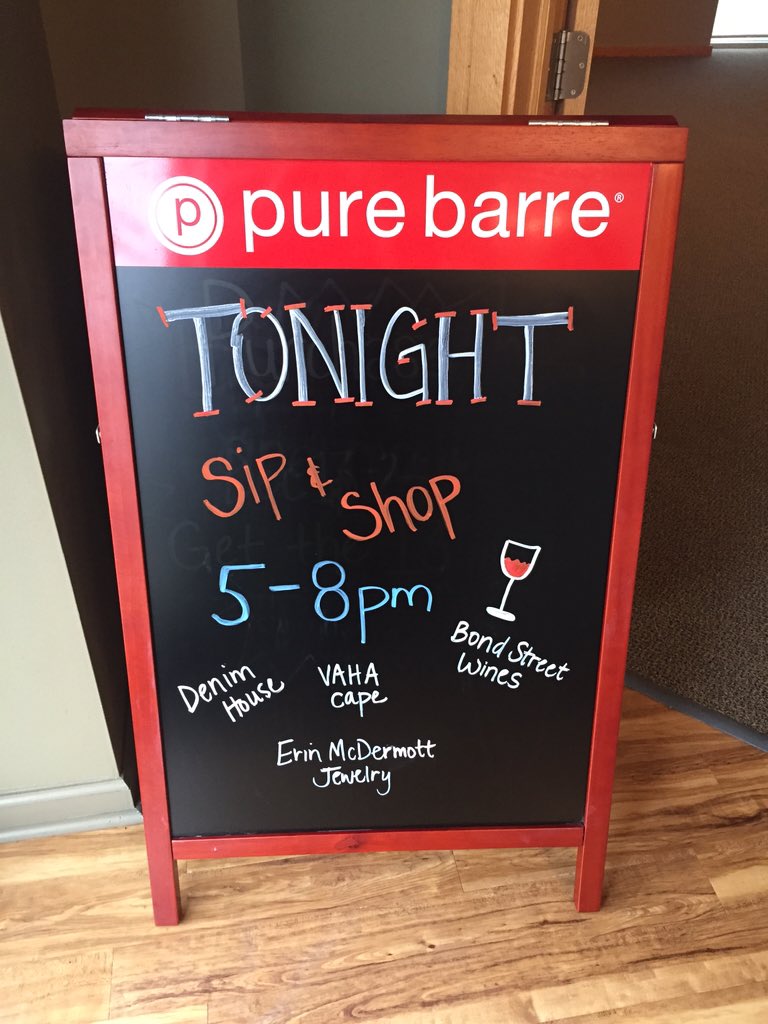 PureBarreCLT's tweet photo. Sip &amp; Shop TONIGHT! 🍷🎁 https://t.co/cmQa5Q5Evk