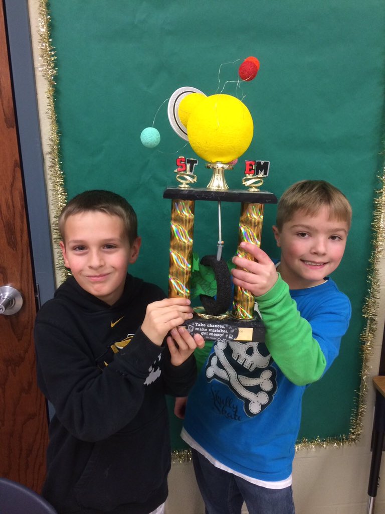 KBMissLarson's tweet photo. So proud of Jaxon and Preston for winning the 4th grade monthly STEM challenge!!! @KBElementary https://t.co/MIM1dnHGLW