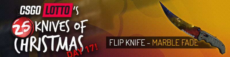 CSGOLotto's tweet image. DAILY KNIFE GIVEAWAY!

Flip Knife Marble Fade

RT+Follow, more ways to enter here: goo.gl/joCJvv

GLHF!