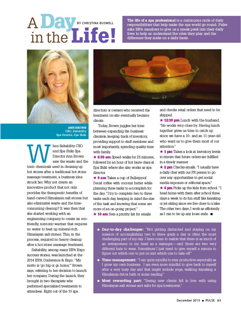 ann_m_brown's tweet photo. A day in the Life of yours truly! PULSE magazine #ISPA2015 via @ISPAdoyou ~ https://t.co/6AdPQCgryc