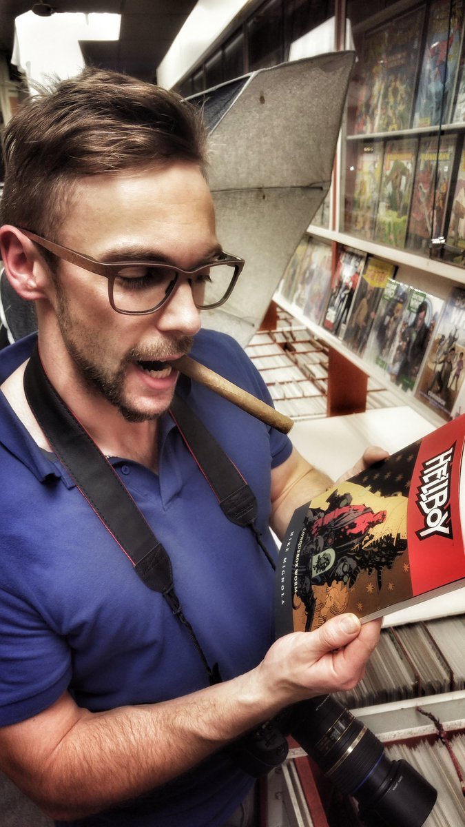 insightpulse's tweet photo. These red stone @rolf_spectacles are perfect for #hellboy in our #superinsight shoot this evening at #carryoncomics https://t.co/LIxkt67Lis