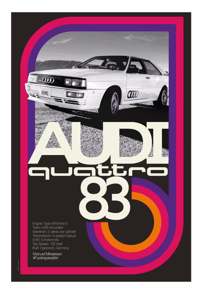 Manuel’s childhood passion was Group B rally—and his ultra rare '83 UrQuattro is his time machine. #FanInspiredArt