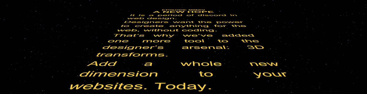 webflow's tweet photo. #StarWars and @webflowapp #3Dtransforms were made for each other: https://t.co/gLt415EmOj https://t.co/PTFr9CagbA