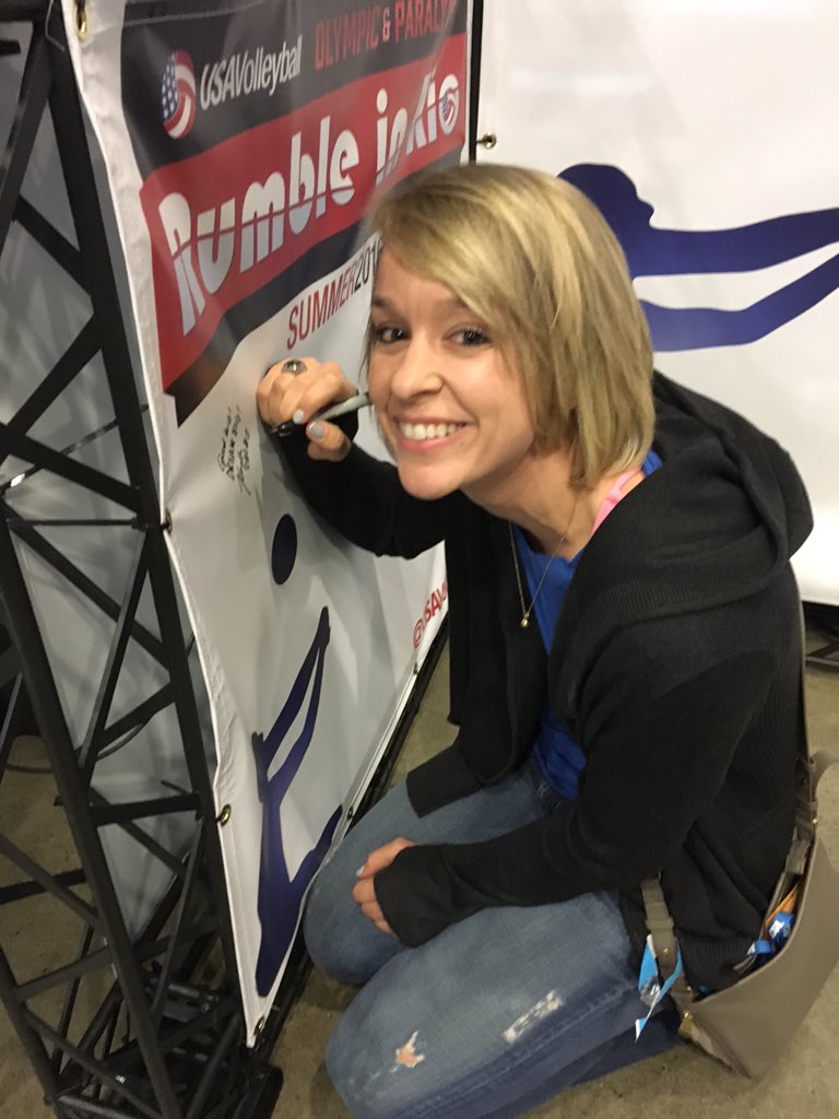 .<a href="/KaylaBanwarth2/">Kayla Banwarth</a> writing good luck message to the USA Sitting Volleyball Teams heading to <a href="/Paralympic/">Non-active account</a> Games in 2016.