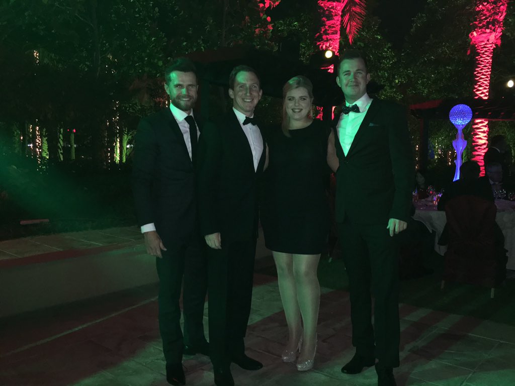 MacDonaldBrodie's tweet photo. Mini Belfry reunion during a spot of MEGA awards @TheBelfryHotel @NicolaTaylor91 @phildobsongolf #megas15 https://t.co/KuTrc5FXMZ