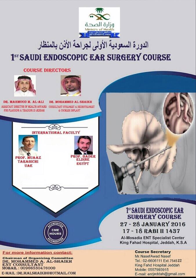 IWGEES_EES's tweet photo. 1st Saudi Endoscopic Ear Surgery course https://t.co/muyBg3TbeV