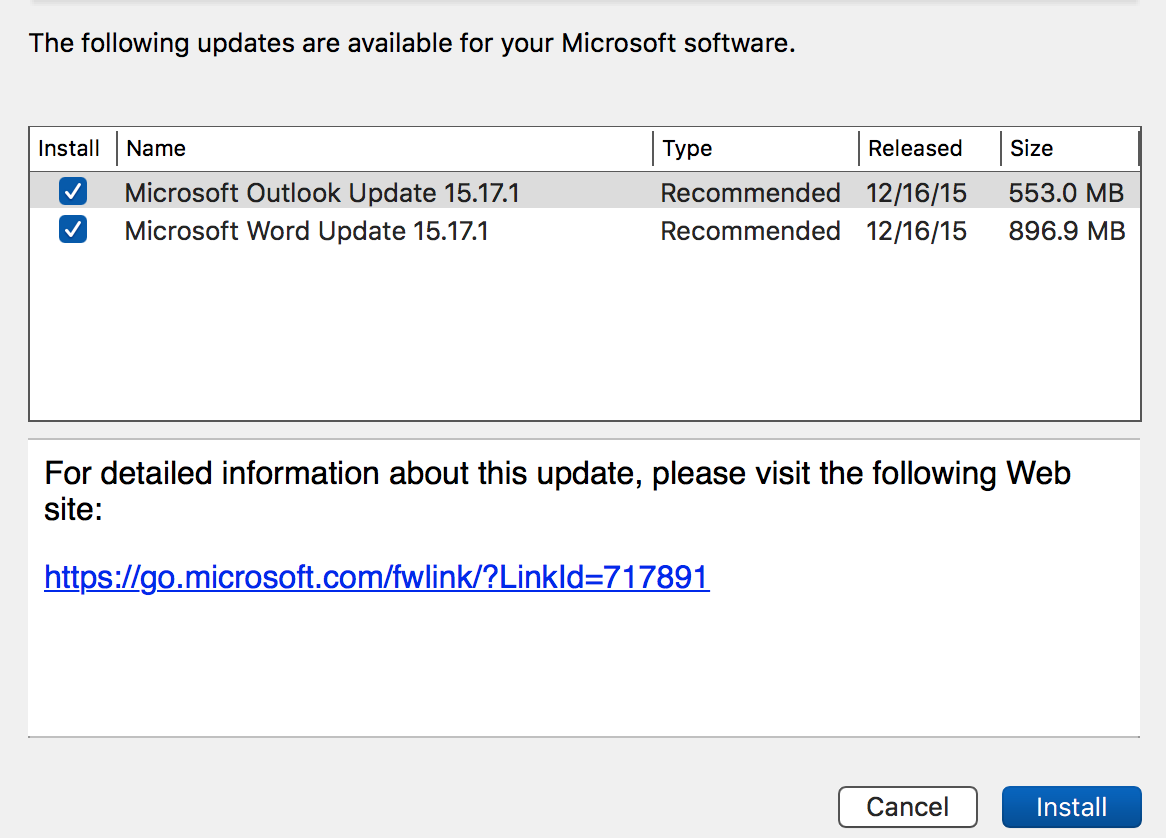 officemachelp's tweet photo. Update for Outlook & Word v15.17.1 #OfficeforMac2016 download in Auto Updater. https://t.co/sOJZiEgxqL