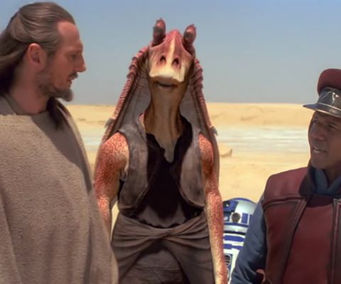 Game4Autism's tweet photo. I know my boy @GeekyCast is excited for #StarWarsTheForceAwakens!!! 
 I heard jar jar is the new sith lord. #spoiler https://t.co/PGSV1YVxul
