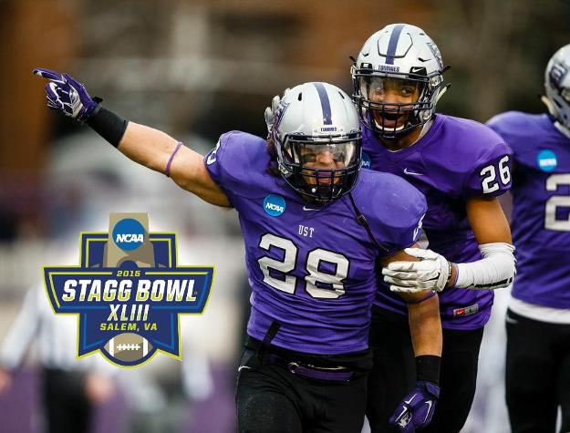 USTSTAR's tweet photo. Watch the UST Football team take on Mount Union at the Stagg Bowl Friday, Dec. 18th at 6PM in Scooter's #USTFreeFood https://t.co/Zugc1yAbCP