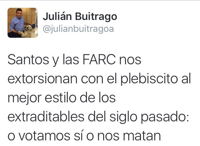 AlvaroUribeVel's tweet image. Algunos compatriotas comparan la extorsión plebiscitaria del Gbno con amenazas vividas