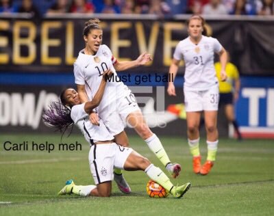 bittyofficial's tweet image. I am dead at these captions. @CarliLloyd @crysdunn_19 😂😂 #helpmeh