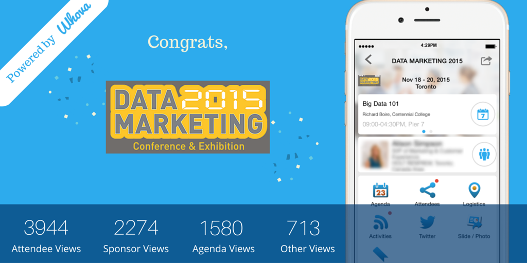 WhovaSupport's tweet photo. #DM2015 was a success! Congrats, @DataMarketingTO! Thanks for choosing #Whova to take part in your great event! https://t.co/Um4IusCTjX