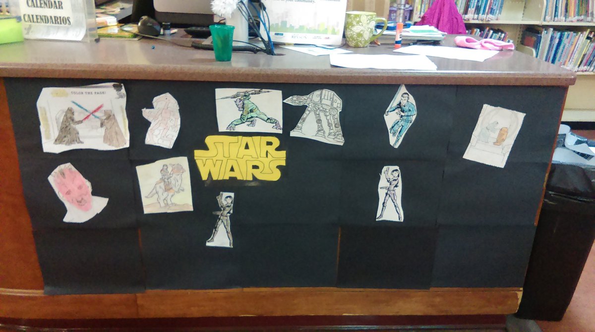 Miz_STP's tweet photo. #starwars mural in the children's room. https://t.co/atYwrUi5XT
